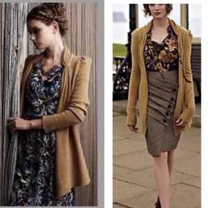 Anthro Tokyo Map Womens Ladies Choice Wool Cardigan, Brown, Size Small